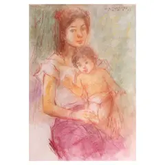 Jun A. Martinez, Mother and Child, pastel on paper