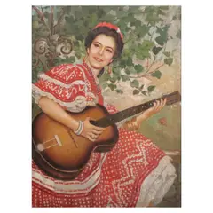 R. B. Enriquez, Lady with Guitar, oil on canvas