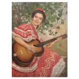 R. B. Enriquez, Lady with Guitar, oil on canvas