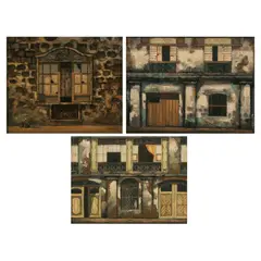 Jimmy Bates, a. Old Adobe House b. Old House Series c. Bahay Na Bato, relief