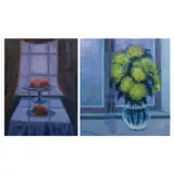 Blaine San Luis, a. Still Life b. Still Life, oil on canvas