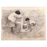 Jose Valerio, Mother and Son, pen and ink on paper