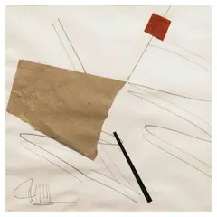 Nikko by Arturo Luz, acrylic collage on paper, offered Jul 2023