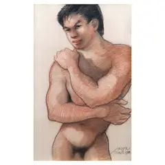 Steve by José T. Joya, pastel on paper, offered Jul 2023
