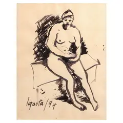 Venancio Igarta, Nude, oil on paper