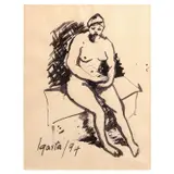 Venancio Igarta, Nude, oil on paper