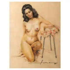 Serafin Serna, Nude, pastel on paper