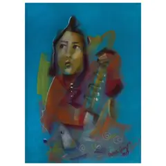 Denis Diego, Musician, pastel on paper