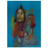 Denis Diego, Musician, pastel on paper