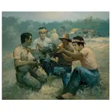 Sabongero by Cesar Buenaventura, oil on canvas, offered Jul 2023