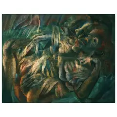 Orgasm by Onib Olmedo, oil pastel on felt paper, offered Jul 2023