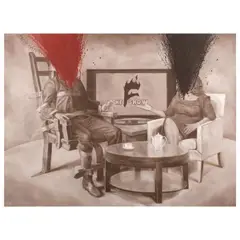 Keb Cerda, F is for Floccinaucinihilipilification, mixed media