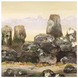 Manuel Baldemor, Neolithic Settlements of Meteora, acrylic on canvas