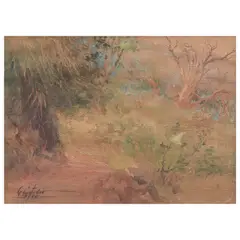 Landscape by Gabriel Custodio, watercolor on paper, offered Jul 2023