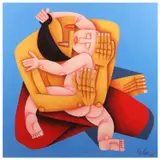 Blaine San Luis, Mother and Child, oil on canvas