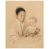 Jc, Mother and child, mixed media on paper