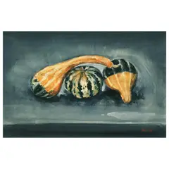 Squash by Mia Herbosa, watercolor on paper, offered Jul 2023