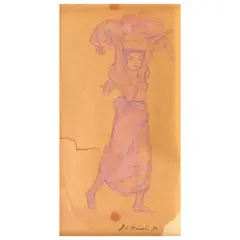 Vendor by Irineo Miranda, water color on paper, offered Jul 2023