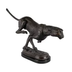 Leopard Sculpture by A. Tiot, bronze, offered Jul 2023