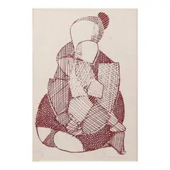 Mother and Child by Romulo Olazo, serigraph 37/110, offered Apr 2023