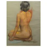 Cesar Amorsolo, Nude, pastel on paper