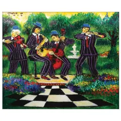 Musician by Charlie Co, acrylic on canvas, offered Apr 2023