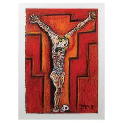 Charlie Co, Untitled (Crucifix), pastel on paper