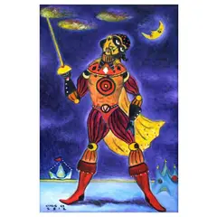 Charlie Co, The swordsman, oil on canvas