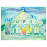 Florencio B. Concepcion, Church of Laoag (Ilocos Norte) Saint William the Hermit, watercolor on paper