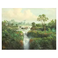Felix Gonzalez, Waterfalls, oil on canvas