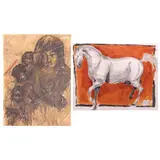 i. Parute<br>ii. Ramon Diaz, i. Untitledii. Untitled (Horse), i. oil on collage<br>ii. watercolor on paper