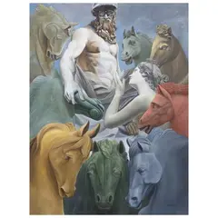 Norman Dreo, Horses of Poseidon, oil on canvas