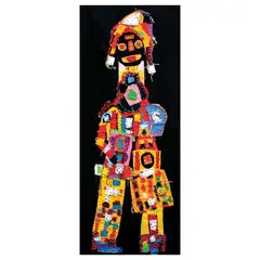 Untitled by Vincent Jackson, collage on fabric, offered Apr 2023