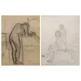 Marcel Antonio, a. Nude Studyb. Two Figures