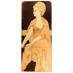 Lady by Edsel Moscoso, mixed media on paper, offered Apr 2023