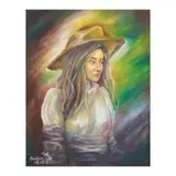 Christian “Cross” Endozo, Lady in White, oil on canvas
