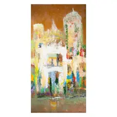 San Augustin Church by Christian Regis, acrylic on canvas, offered Apr 2023