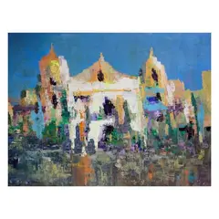 Quiapo Cathedral by Christian Regis, acrylic on canvas, offered Apr 2023