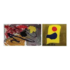 Michael Hansen, a) Michael’s Doorb) Forest Abstract Series 2), a. acrylic on canvas <br>b. acrylic on canvas