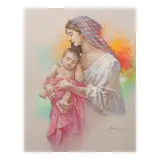 Mariano “Mar” Vidal, Mother and Child, pastel on paper