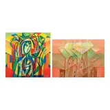Romeo Gutierrez, a. Gift of Lifeb. Highrise, a. acrylic on board<br>b. acrylic on board