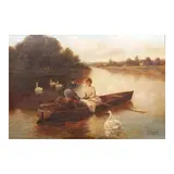 James Walter Gozzard, Boat Ride, oil on canvas