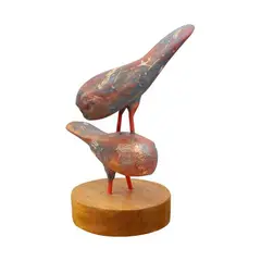 Connecting Flight by Riel Hilario, carved wood and polychrome, offered Apr 2023