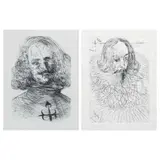 Spanish Immortals Series - Cervantes & Velázquez by Salvador Dalí, etching, offered Oct 2022