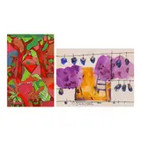 a) Vendors
b) Untitled by a) Teofilo Mendoza b) Art Zamora, a) acrylic on paper b) mixed media, offered Oct 2022