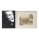 a) Portrait of a Man
b) Laoag Church by a) Unidentified Artist b) b) Alex Uy, b) print, 69/ 100, offered Oct 2022