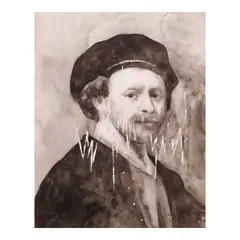 Mark Arcamo, Portrait of Rembrandt, watercolor on paper11 1/2” x 8 1/2”