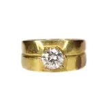 Split Band Ring with Round Diamond, Untitled