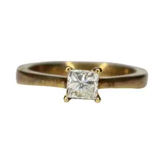 Untitled by Princess Cut Solitaire Ring with Tapered Band, offered Jul 2022