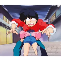 Ranma 1 & 2, Artist: Rumiko Takahashi Characters: Ranma and a boy, Original lead and colored pencil dôga